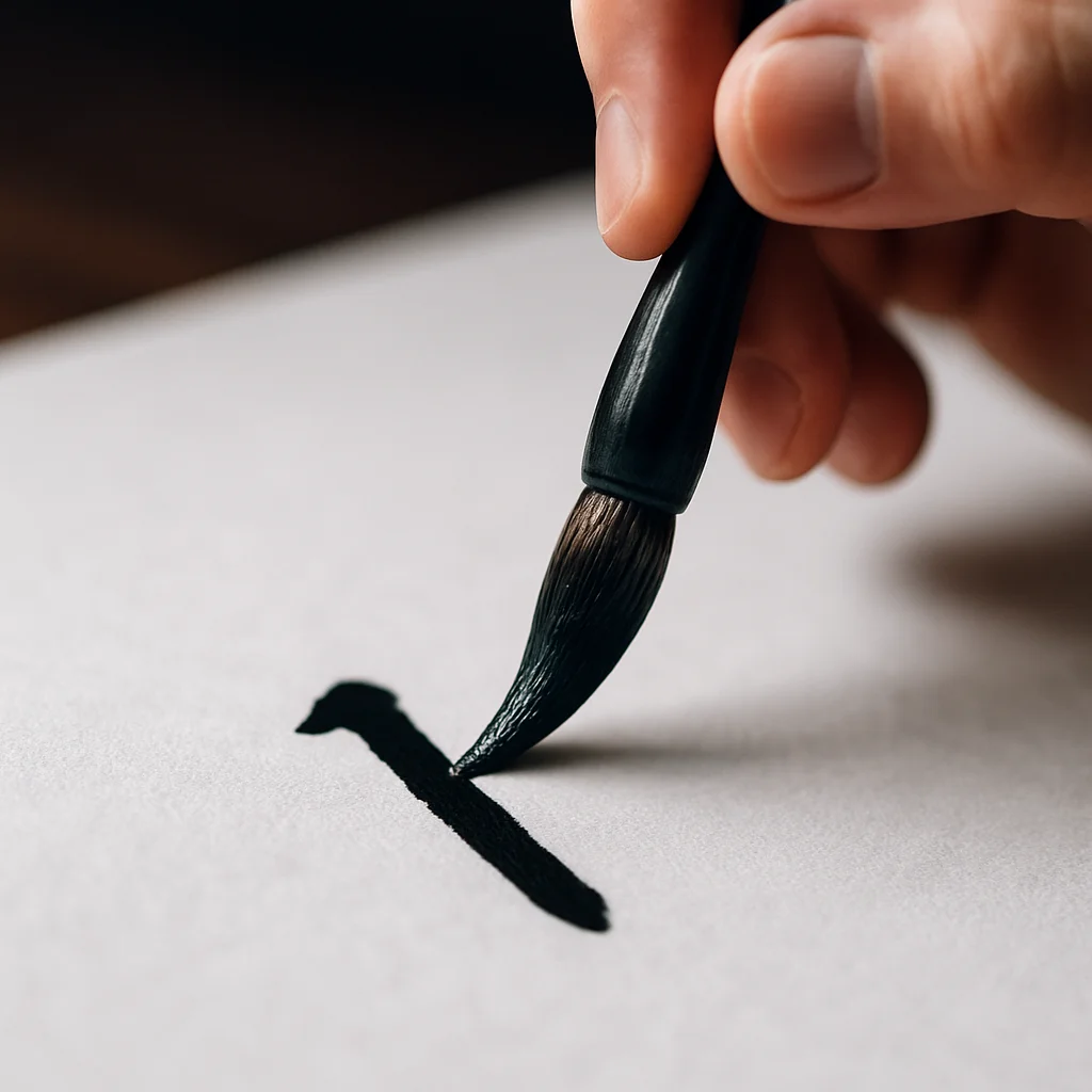 Vectorized kanji logo mark on neutral background