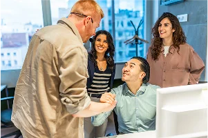 Client collaborating on a website concept