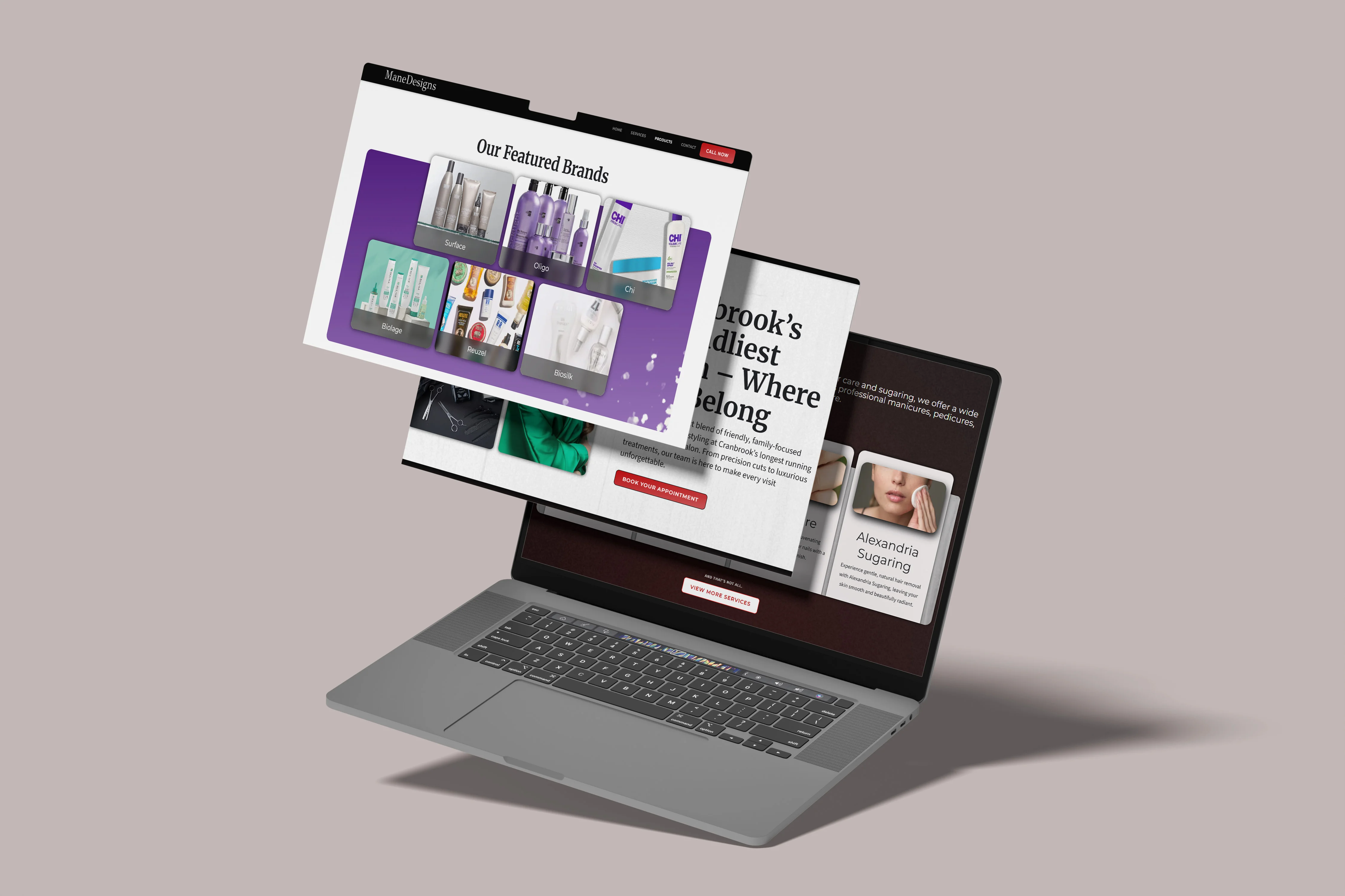 Mane Designs Website Mockup
