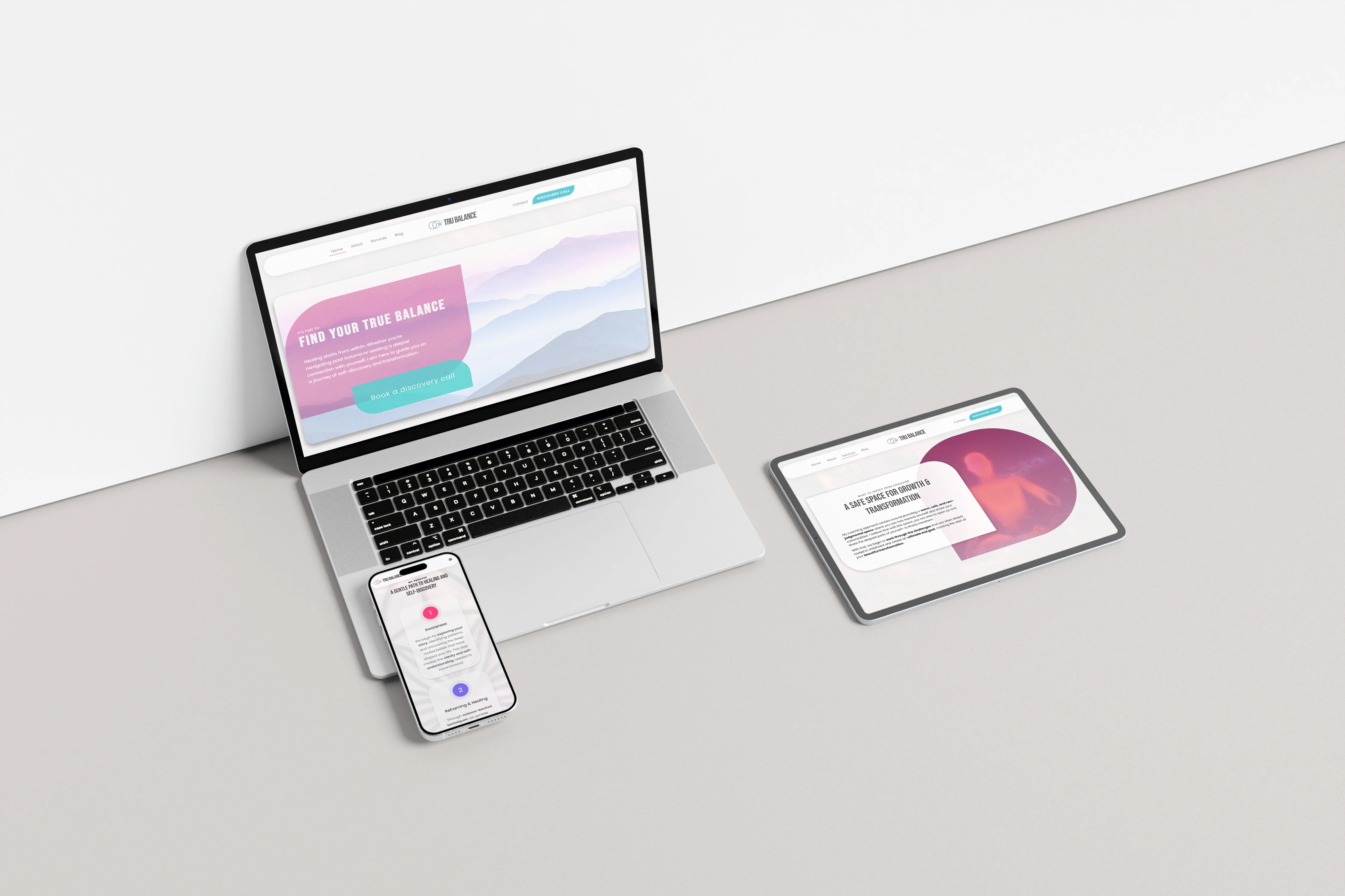 Tru Balance Coaching Website Mockup